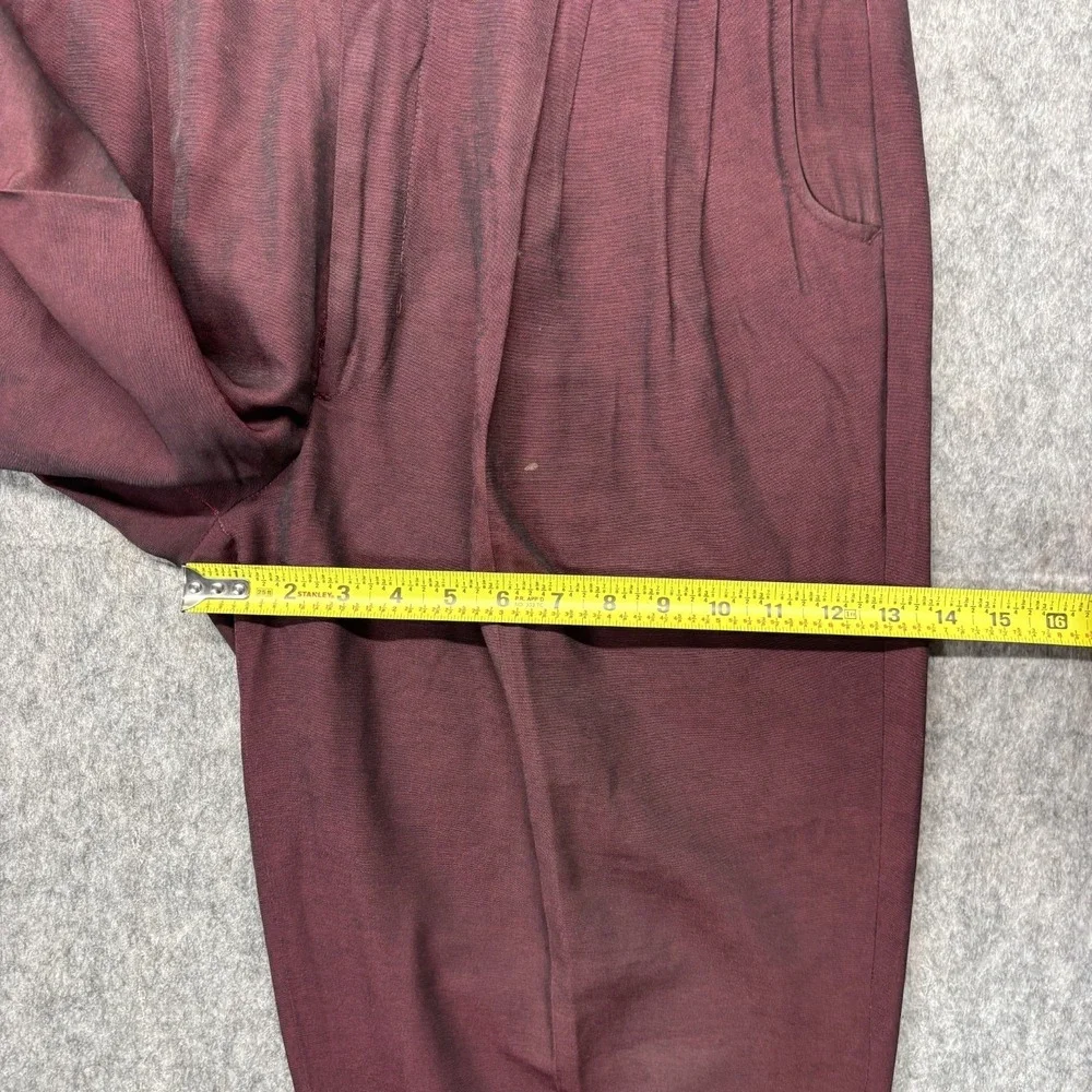 True Vintage Policy Designs Trouser Pants Rayon Maroon Men's 34x26 Balloon 60s